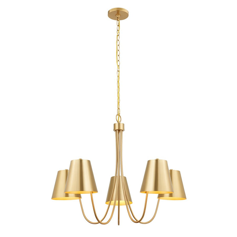 Savoy House Meridian 5Lt 32" Chandelier, Natural Brass