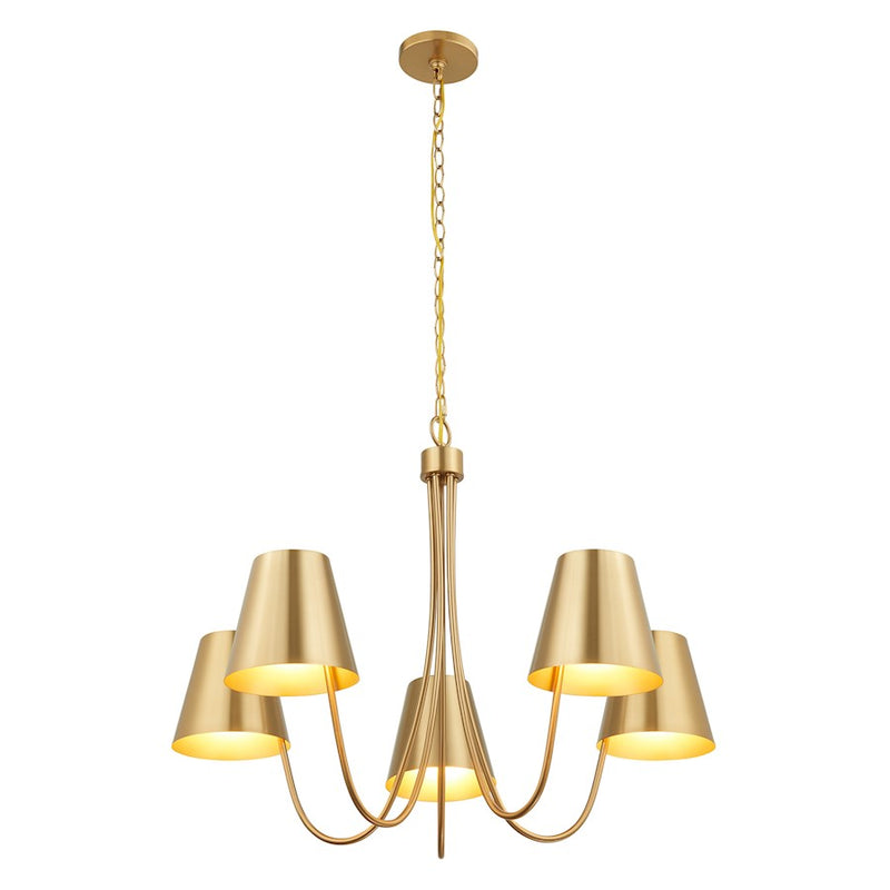Savoy House Meridian 5Lt 32" Chandelier, Natural Brass