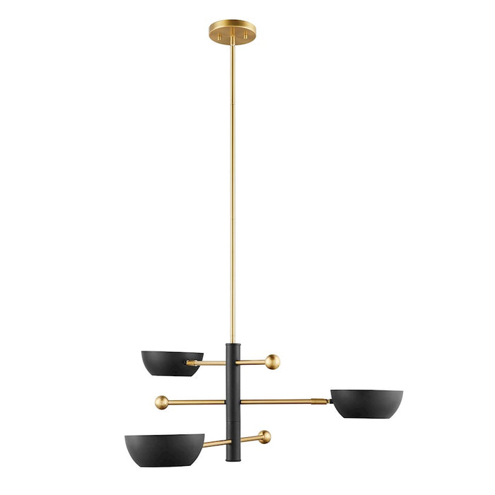 Savoy House Meridian 3Lt Chandelier, Black and Natural Brass