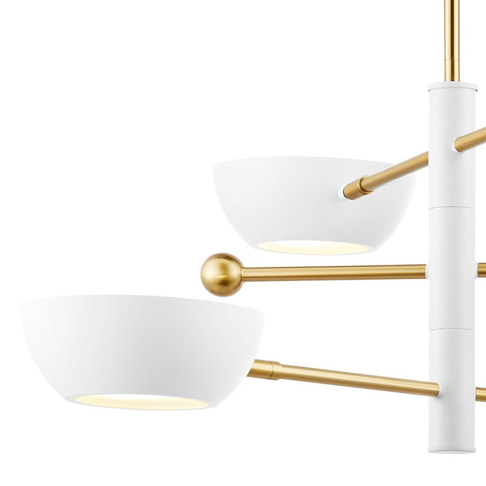 Savoy House Meridian 3Lt Chandelier, White and Natural Brass