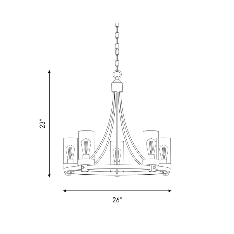 Meridian Modern 5 Light Chandelier
