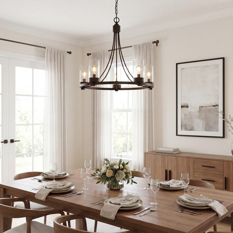Meridian Modern 5 Light Chandelier
