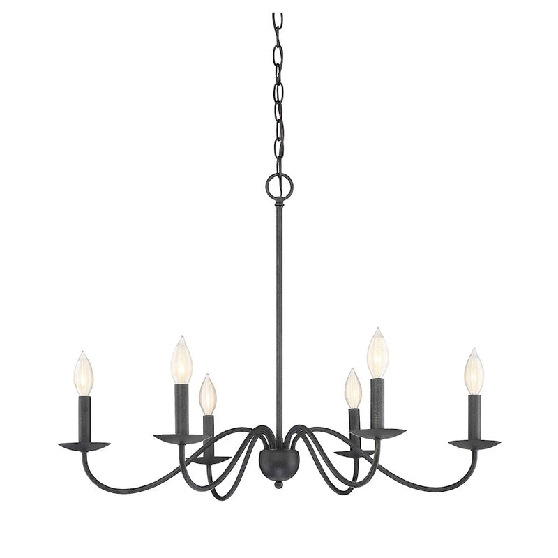 Savoy House 6-Light Chandelier, Aged Iron