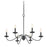 Meridian Traditional 6 Light Chandelier, Aged Iron