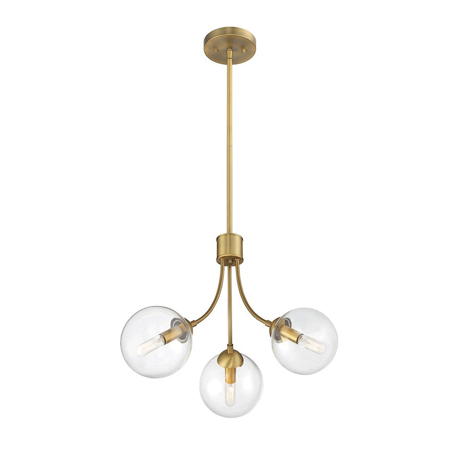 Savoy House 3-Light 14" Chandelier, Natural Brass - M10057NB