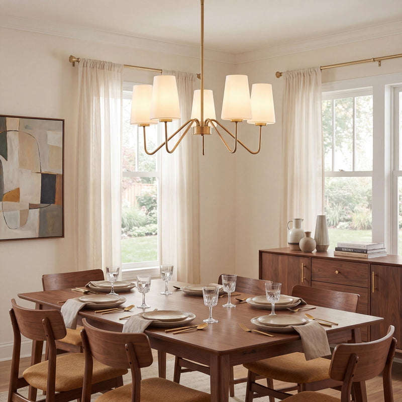 Meridian Mid-Century 5 Light 12" Chandelier
