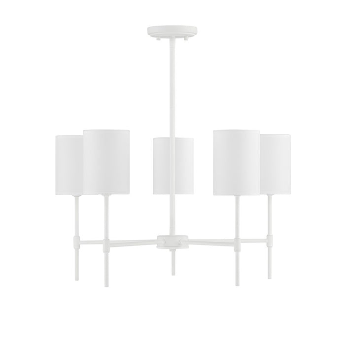 Meridian Traditional 5 Light 15" Chandelier, Bisque White