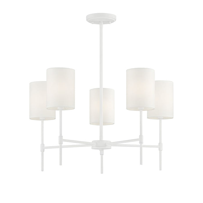 Meridian Traditional 5 Light 15" Chandelier, Bisque White