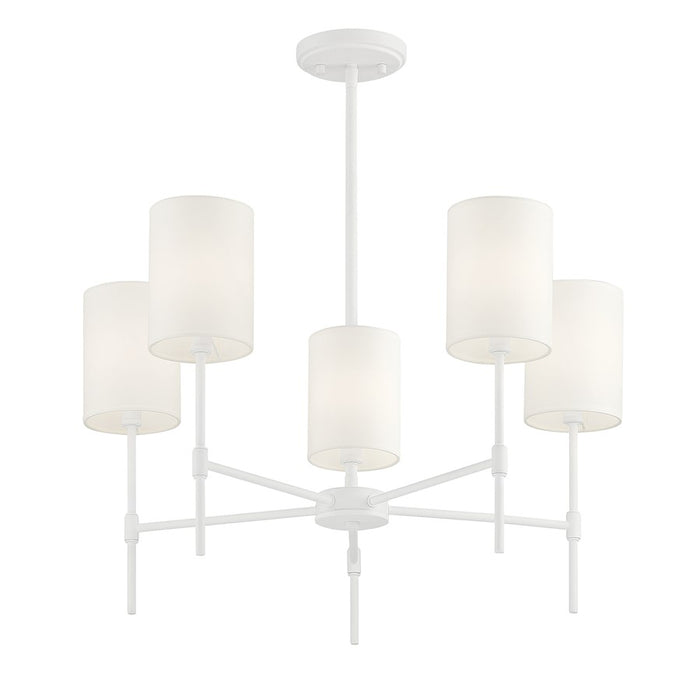 Meridian Traditional 5 Light 15" Chandelier, Bisque White