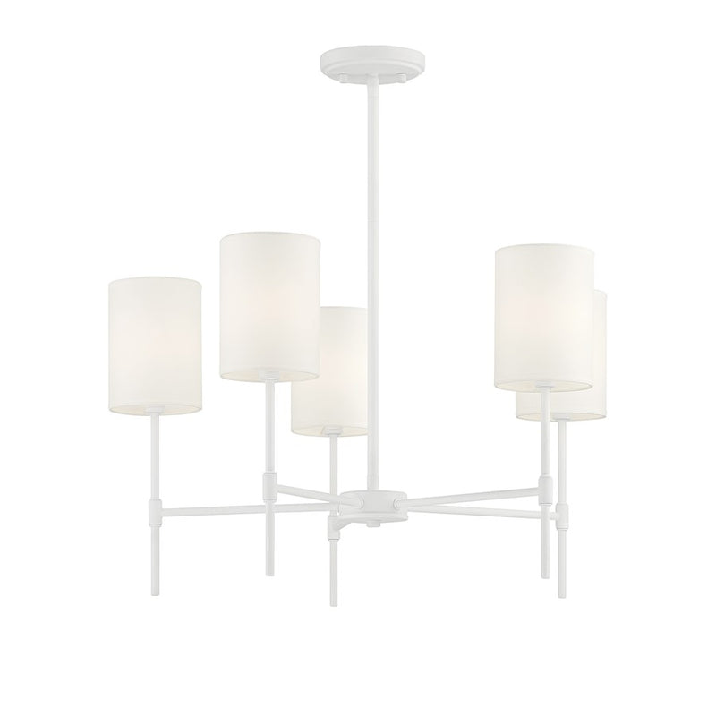Meridian Traditional 5 Light 15" Chandelier, Bisque White