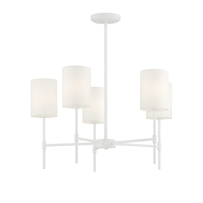 Meridian Traditional 5 Light 15" Chandelier, Bisque White