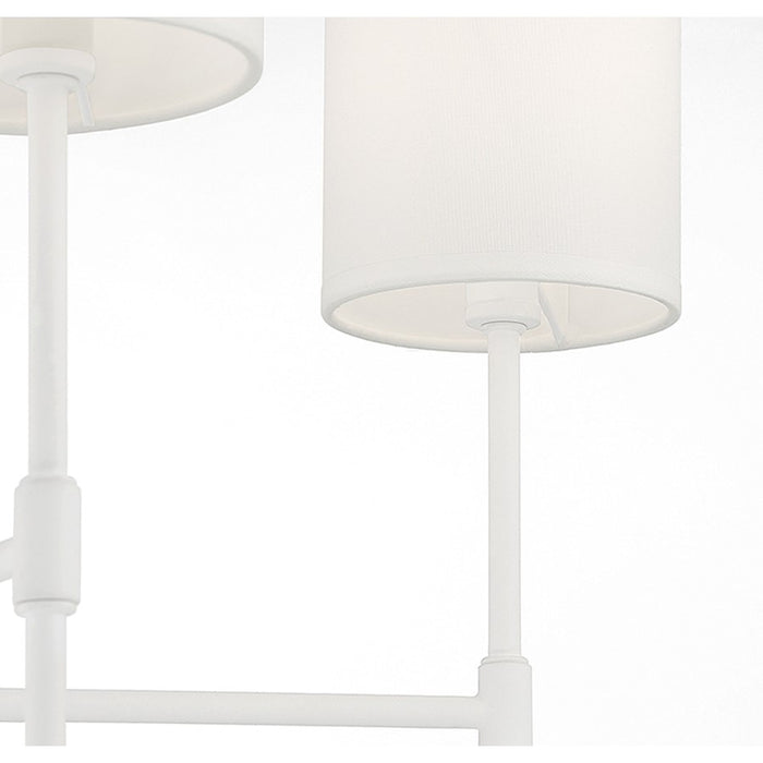 Meridian Traditional 5 Light 15" Chandelier, Bisque White