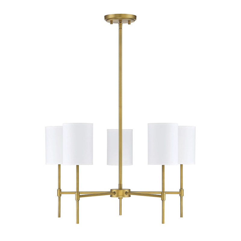 Savoy House 5-Light 15" Chandelier, Natural Brass