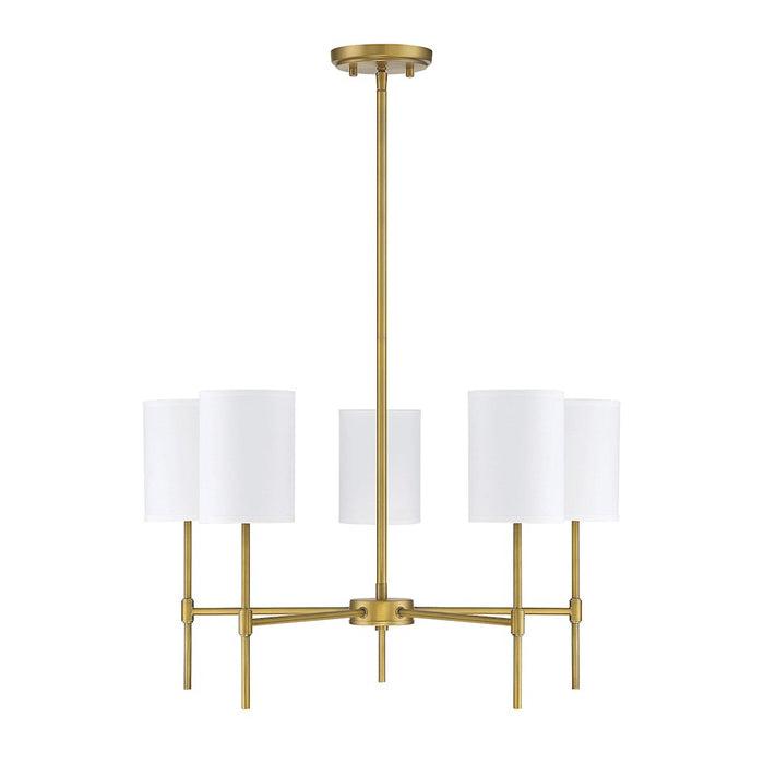 Savoy House 5-Light 15" Chandelier, Natural Brass