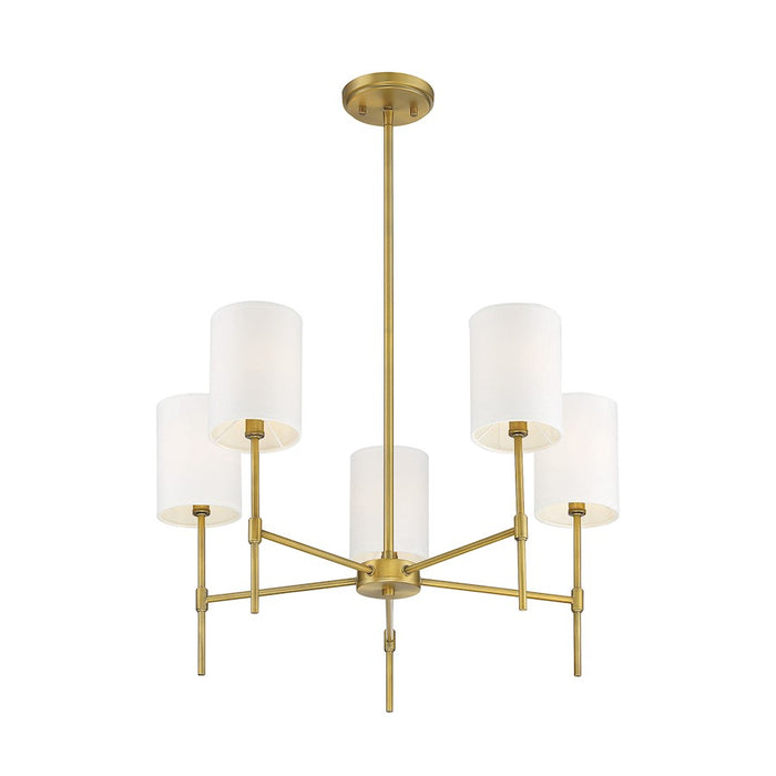 Savoy House 5-Light 15" Chandelier, Natural Brass