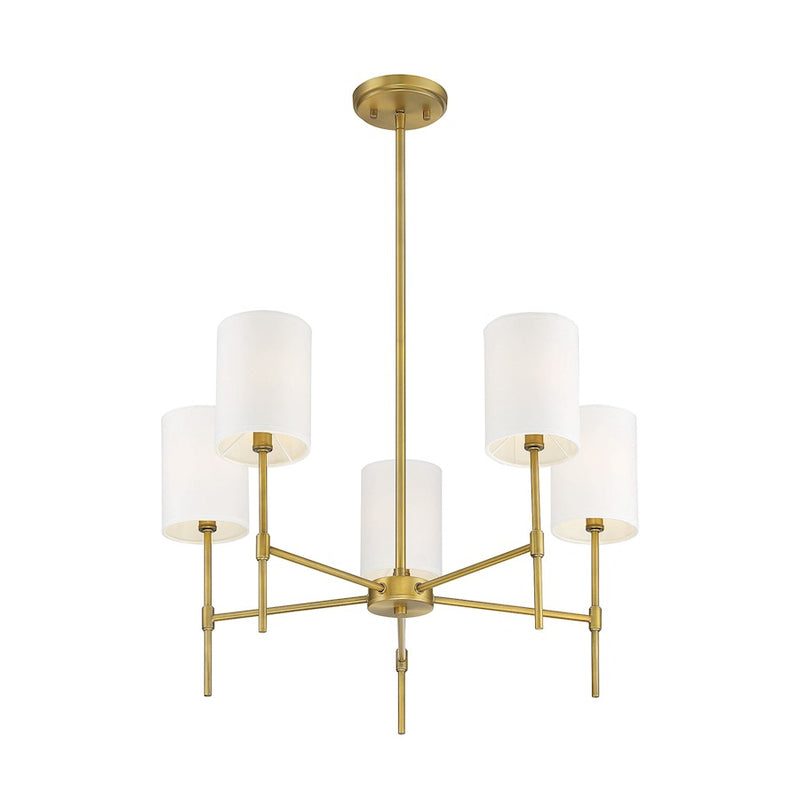 Savoy House 5-Light 15" Chandelier, Natural Brass