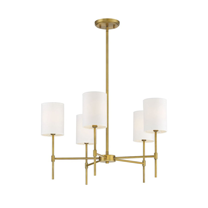 Savoy House 5-Light 15" Chandelier, Natural Brass