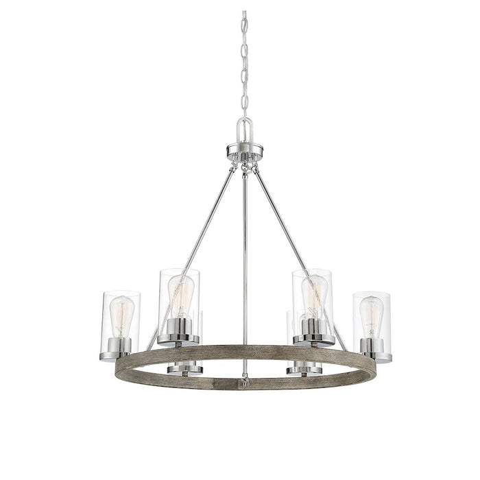 Savoy House 6-Light Chandelier, Greywood Chrome