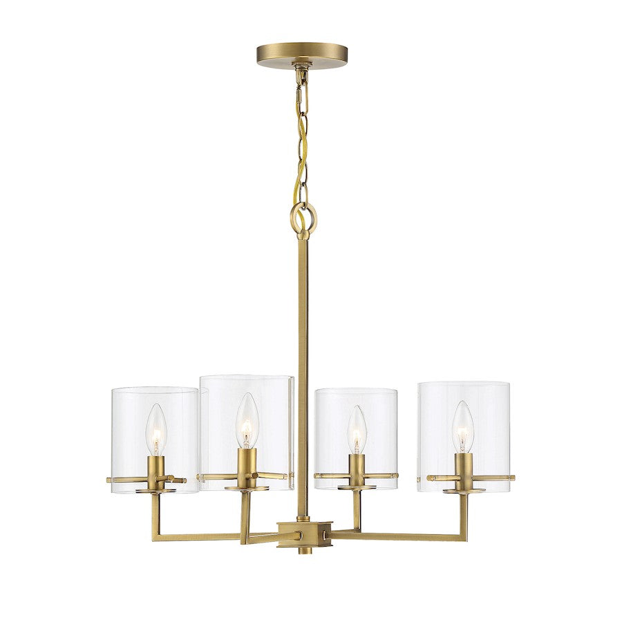 Savoy House 4-Light 20" Chandelier, Natural Brass - M10076NB