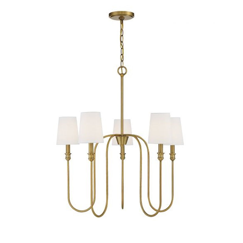 Savoy House 5-Light 29" Chandelier, Natural Brass