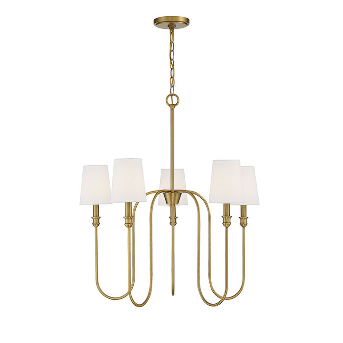 Savoy House 5-Light 29" Chandelier, Natural Brass