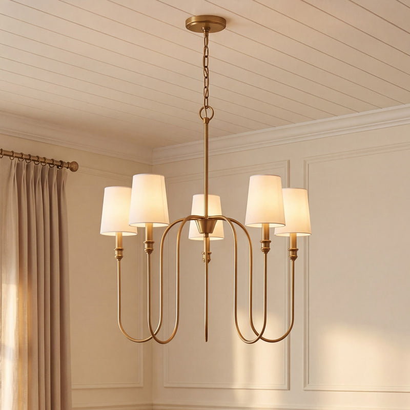 Savoy House 5-Light 29" Chandelier, Natural Brass