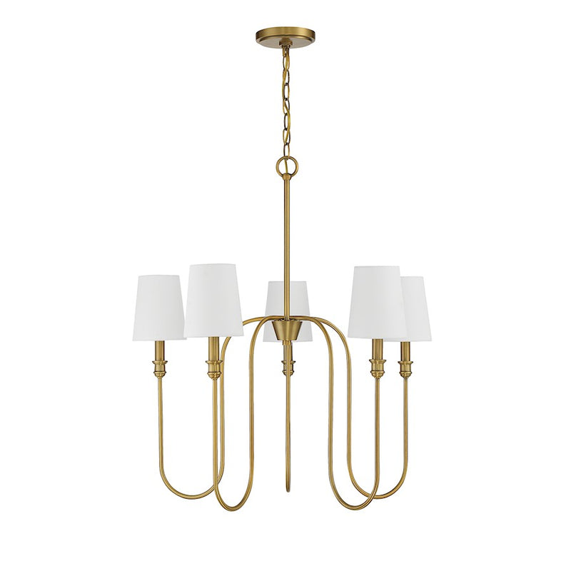 Savoy House 5-Light 29" Chandelier, Natural Brass