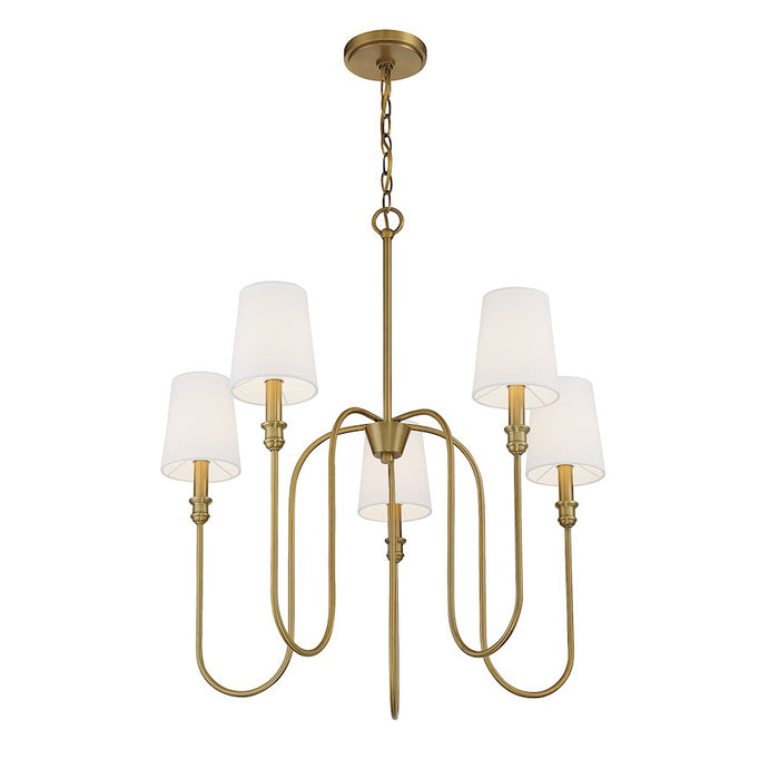 Savoy House 5-Light 29" Chandelier, Natural Brass