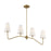 Savoy House 4-Light Linear Chandelier, Natural Brass