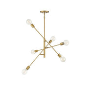 Savoy House 6-Light 12" Chandelier, Natural Brass - M10084NB