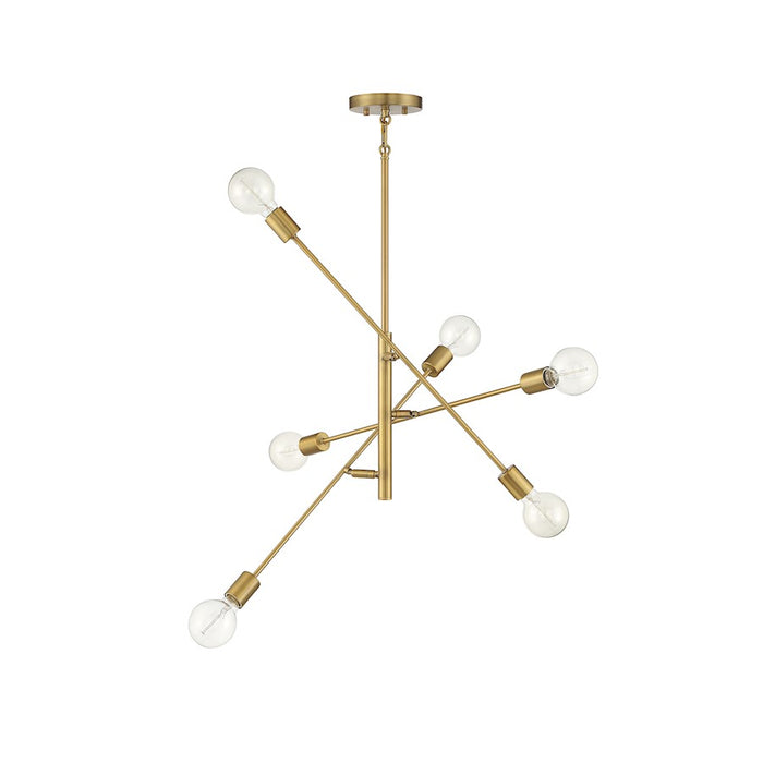 Savoy House 6-Light 12" Chandelier, Natural Brass