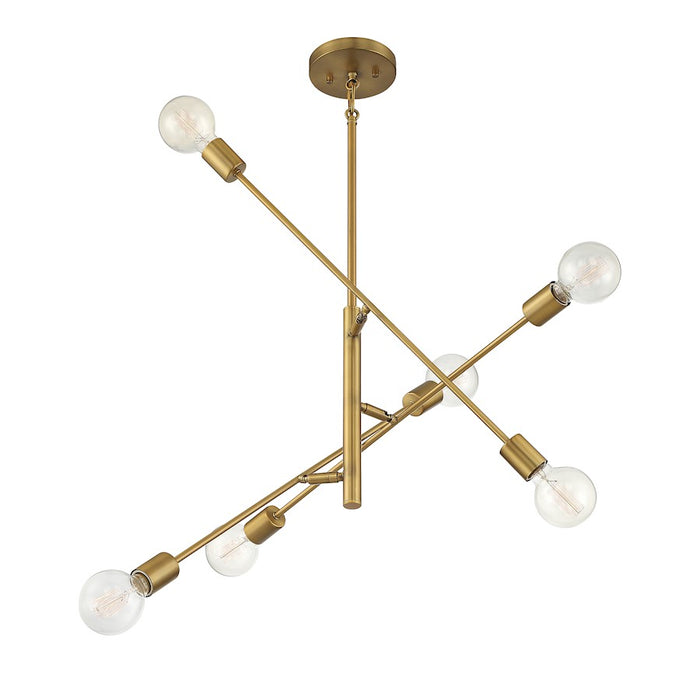 Savoy House 6-Light 12" Chandelier, Natural Brass