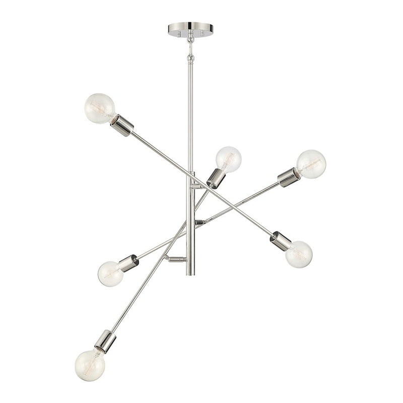 Meridian Contemporary 6 Light 12" Chandelier