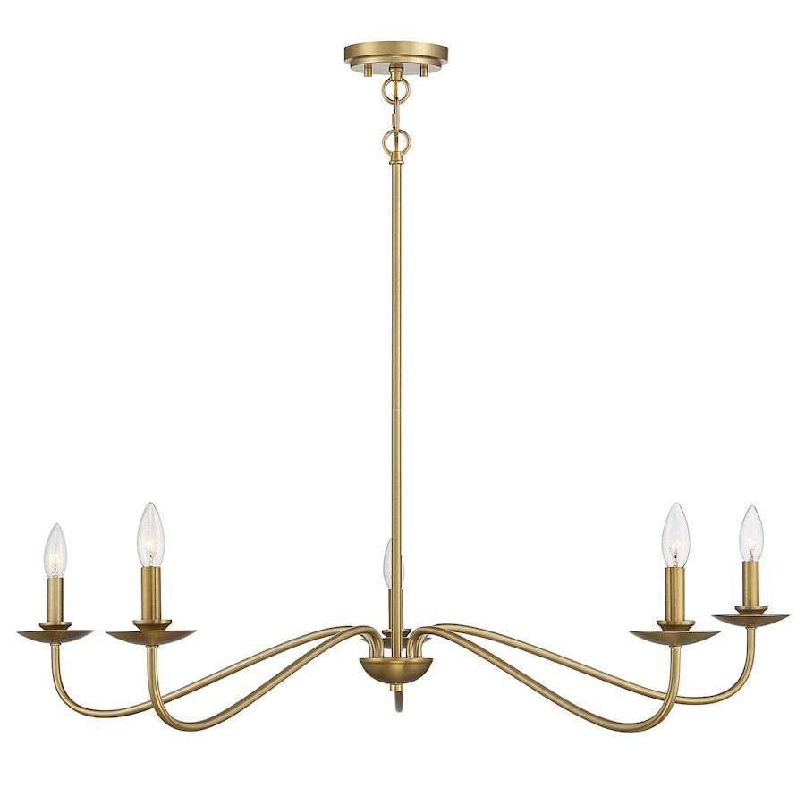 Savoy House 5-Light 7" Chandelier, Natural Brass - M10085NB