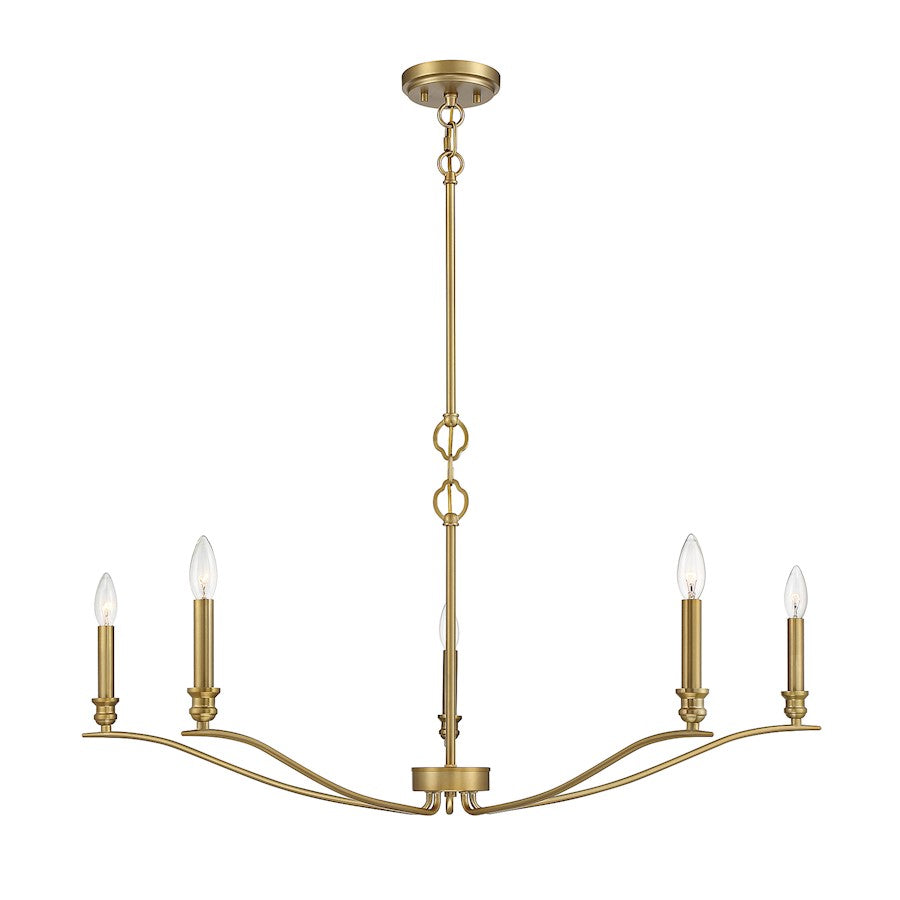 Savoy House 5-Light 42" Chandelier, Natural Brass - M10086NB