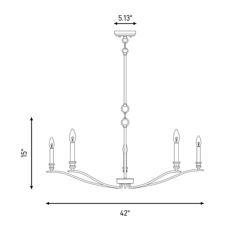 Meridian Transitional 5 Light Chandelier