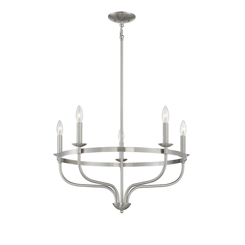 Savoy House 5-Light 15" Chandelier, Brushed Nickel