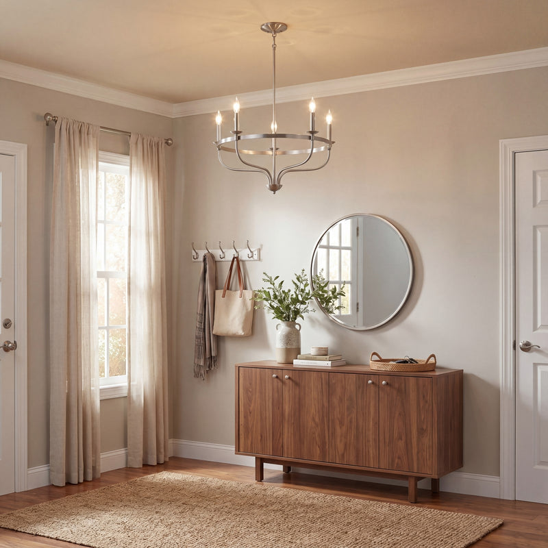 Savoy House 5-Light 15" Chandelier, Brushed Nickel