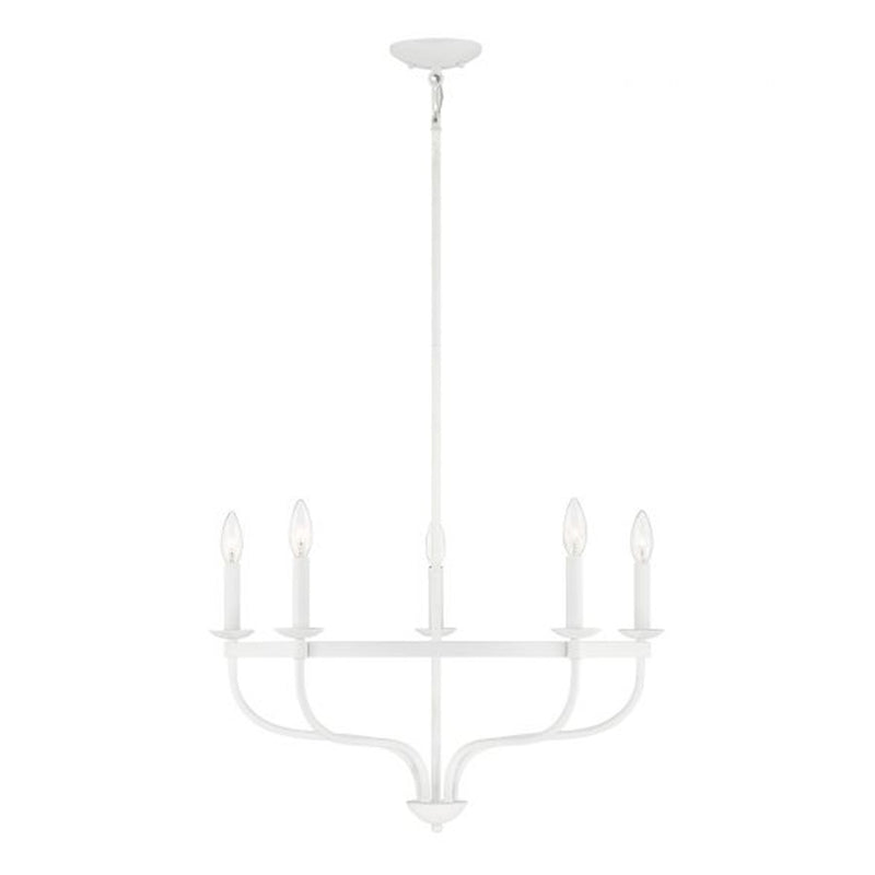 Savoy House 5-Light 27" Chandelier, Bisque White