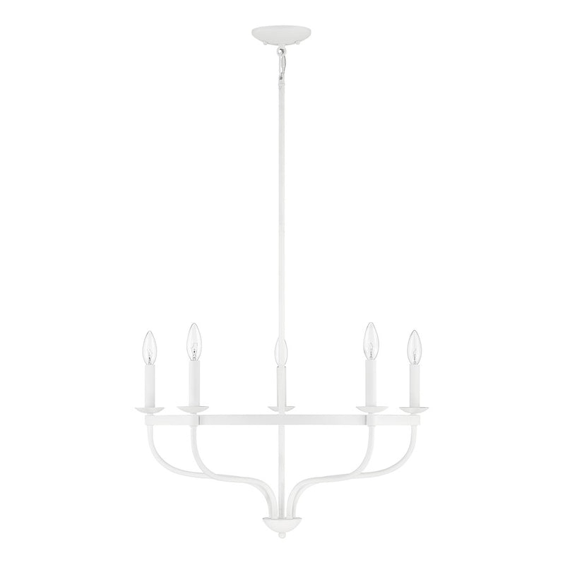 Savoy House 5-Light 27" Chandelier, Bisque White