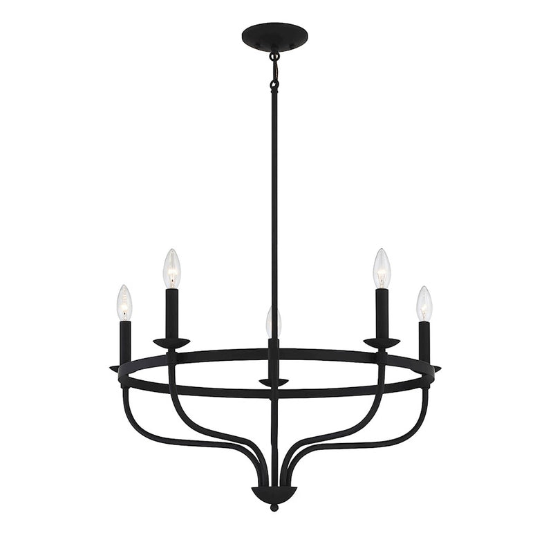 Savoy House 10087 5-Light 15" Chandelier, Matte Black