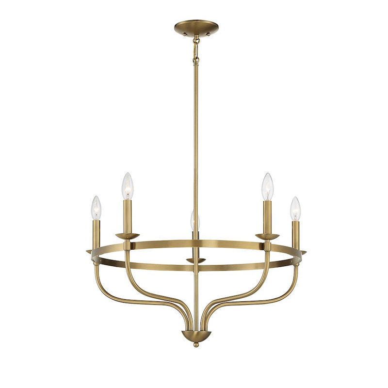 Savoy House 10087 5-Light 15" Chandelier, Natural Brass