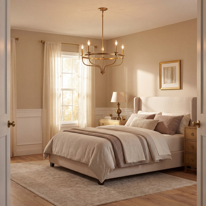 Savoy House 10087 5-Light 15" Chandelier, Natural Brass