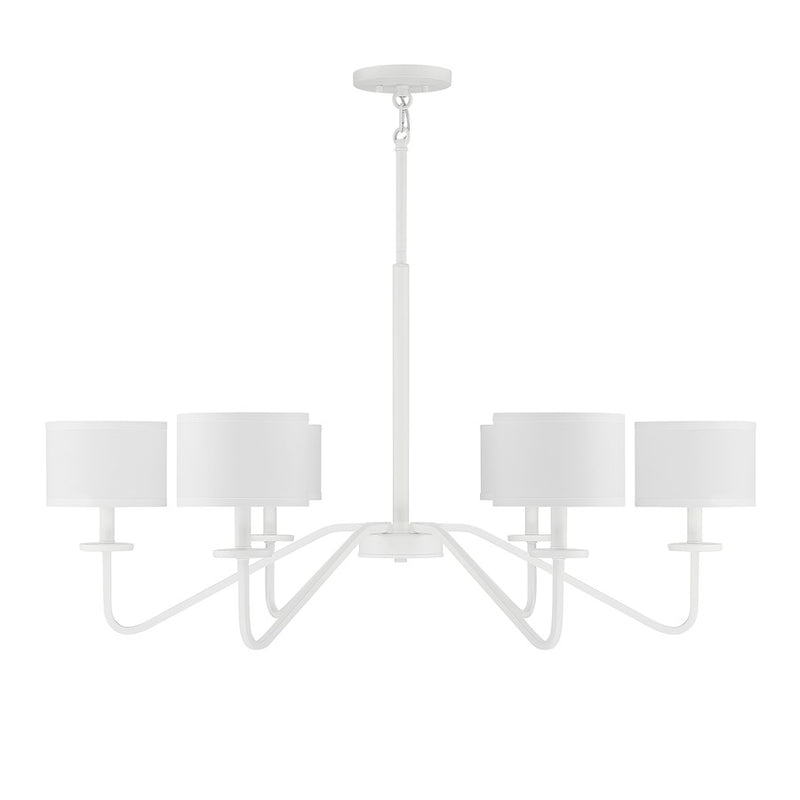 Meridian Vintage 6 Light 18" Chandelier, Bisque White