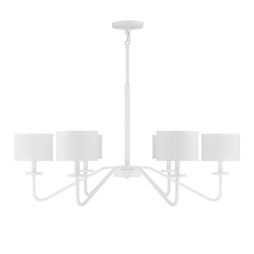 Meridian Vintage 6 Light 18" Chandelier, Bisque White