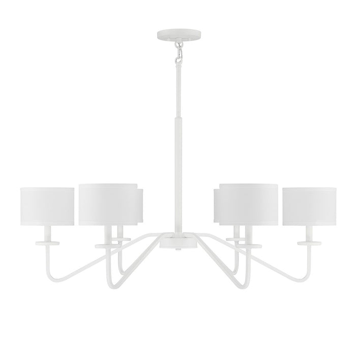 Meridian Vintage 6 Light 18" Chandelier, Bisque White