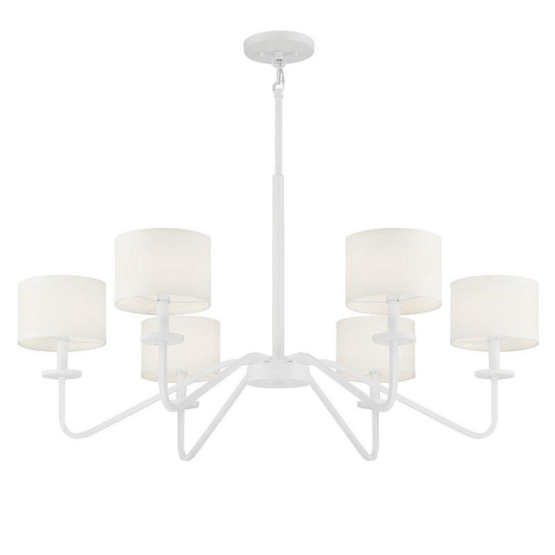 Meridian Vintage 6 Light 18" Chandelier, Bisque White