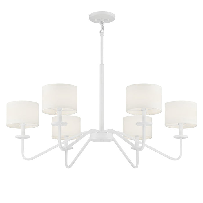 Meridian Vintage 6 Light 18" Chandelier, Bisque White
