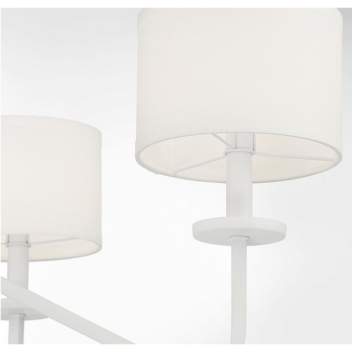 Meridian Vintage 6 Light 18" Chandelier, Bisque White