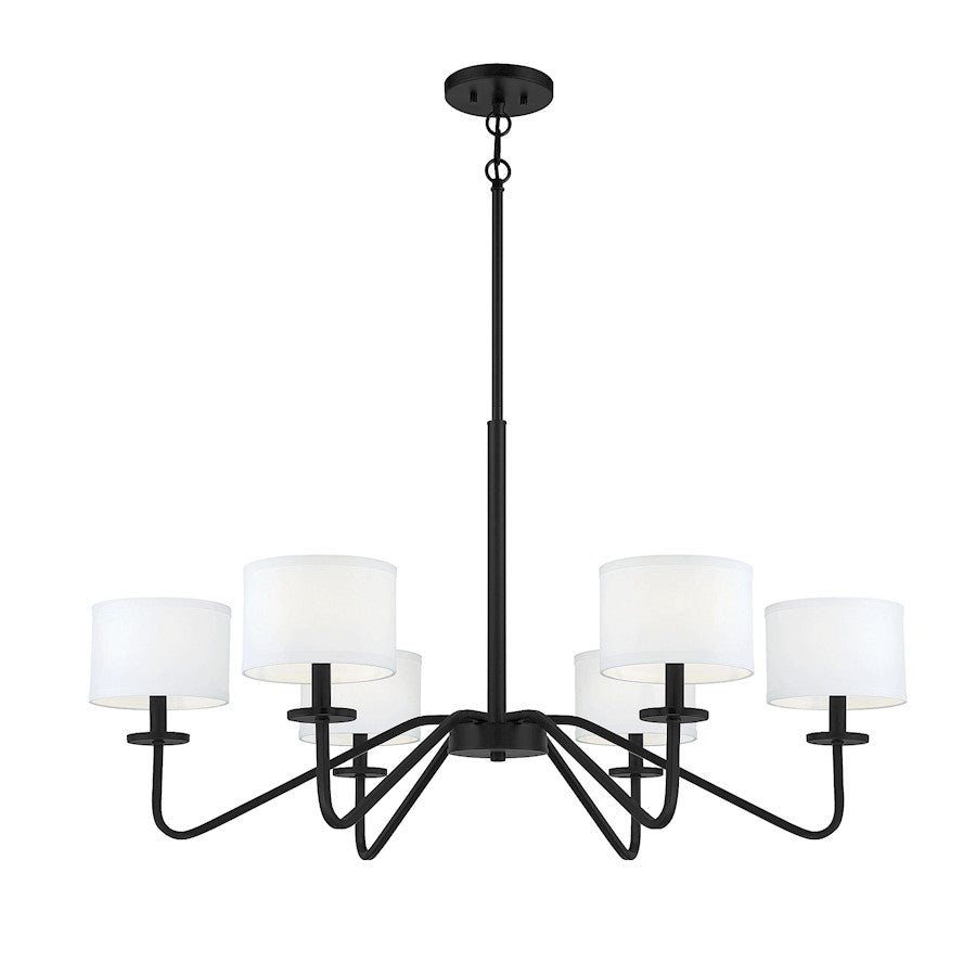 Savoy House 6-Light 18" Chandelier, Matte Black - M10092MBK